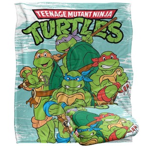 Teenage Mutant Ninja Turtles Turtle Group Silky Touch Blanket White 50X60 - 1 of 4