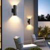 DAKAFUL Dimmable LED Outdoor Wall Light, Cylinder Up Down Sconce with Triac Dimming, Aluminum Waterproof for Porch/Patio/Home Exterior(2-PACK&Black) - 2 of 4