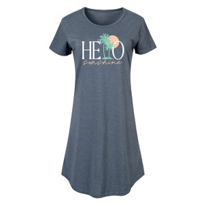 Women's - Instant Message - Hello Sunshine Palms Graphic T-shirt Dress - 1 of 4