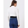 Allegra K Women's Elegant Bolero Ruched Long Sleeve Open Front Cropped Shrug - 4 of 4