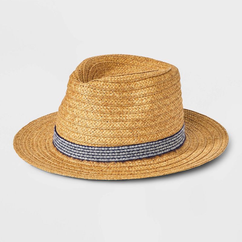 Men&#39;s Paper Flat Brim Fedora with Band - Goodfellow &#38; Co&#8482;, 1 of 6