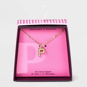14K Gold Dipped Twisted Bubble Initial Necklace - A New Day™ Gold - 1 of 4