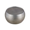 32" Aluminum Modern Round Coffee Table with Hand-Hammered Texture and Round Finish for Living Room - 3 of 4