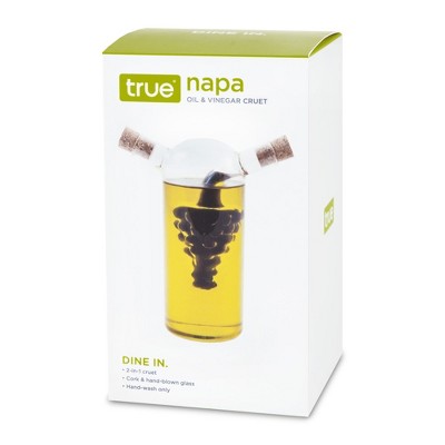 TRUE Napa Olive Oil & Vinegar Cruet with Cork Stoppers for Salad Bar, Appetizers, Picnic, Wedding, Kitchen Gifts, Hand-blown Glass, 9 oz & 1.6 oz — фото 6