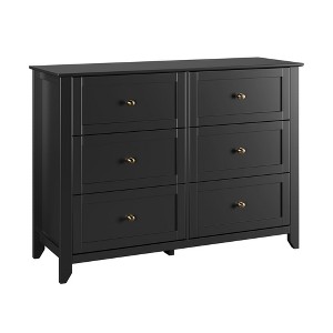 6 Drawer Dresser,  Modern 6 Chest of Drawer Dresser with Round Handle, Wooden Storage Cabinet, Dresser Cabinet Organizer for Living Room, Entryway - 1 of 4