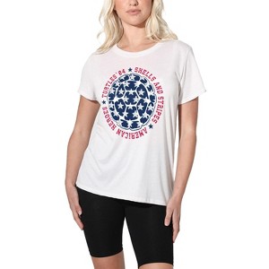 Women's Teenage Mutant Ninja Turtles 4th Of July Shells And Stripes Loose T-Shirt - 1 of 4