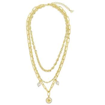 SHINE by Sterling Forever Navigator Layered Chain Necklace