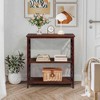 VYNXARIA Console Table 3 Tier with Storage Shelves,Open Bookshelf Bookcase with Solid Wood Legs for Hallway, Living Room and Bedroom, - 3 of 4