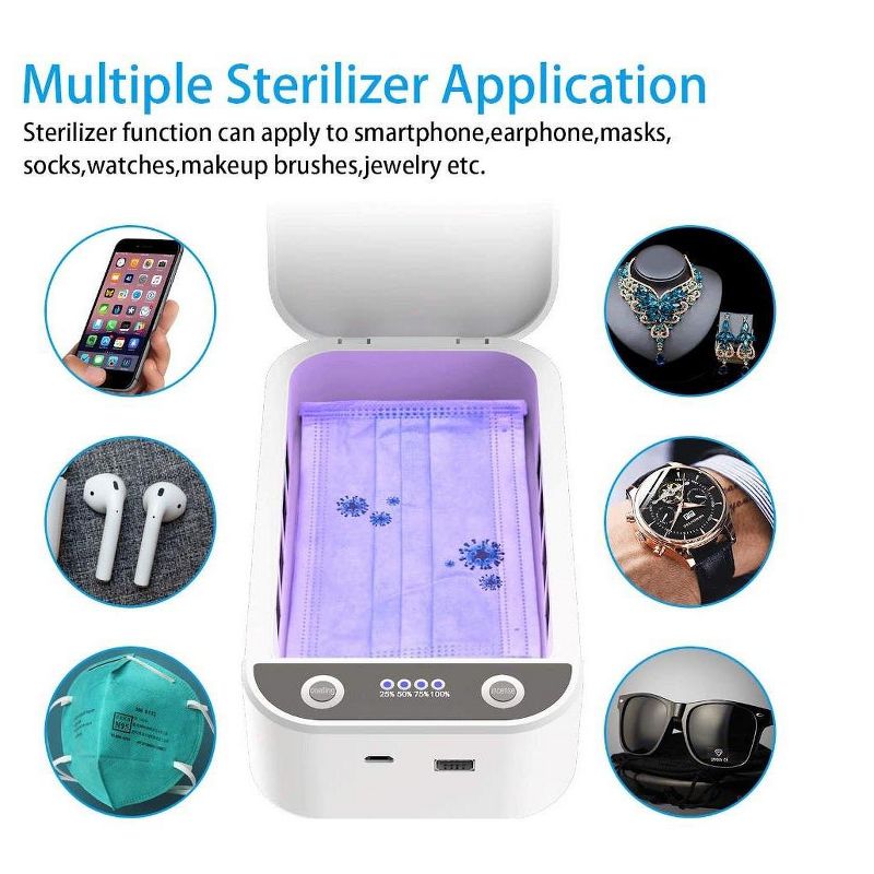 MPM UVC Sterilizer Cell Phone Cleaner, Portable Smart Phone Cleaner Cleaning Device for All Cellphone Toothbrush Salon Tool, 2 of 7