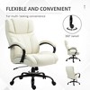 TiramisuBest 500lbs Big & Tall Office Chair, Wide Linen Seat, Adjustable Height, Swivel Wheels, Tilt, Cream White - 3 of 4