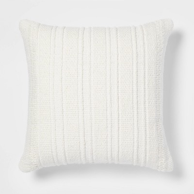 Oversized Textural Woven Square Throw Pillow Cream - Threshold™