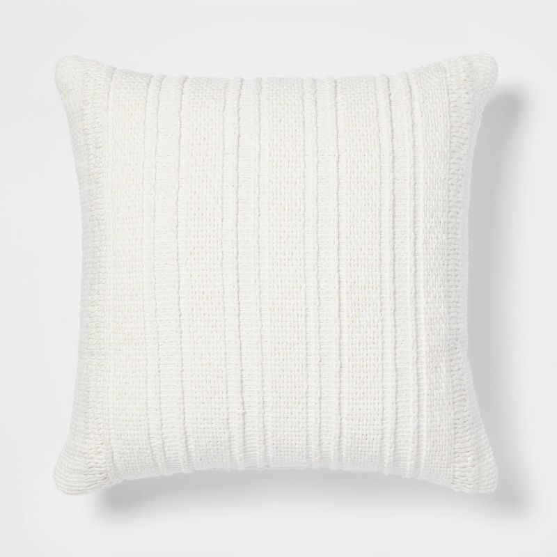 Oversized Textural Woven Throw Pillow Cream - Threshold™, 1 of 11