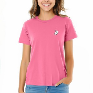DALIX Heartly Ghost Embroidered Soft Cotton Short Sleeve T Shirt Womens - 1 of 4
