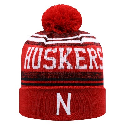 NCAA Nebraska Cornhuskers Men's Rupture Knit Cuffed Beanie with Pom