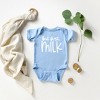 The Juniper Shop But First Milk Baby Bodysuit - NB - Light Blue - 2 of 2