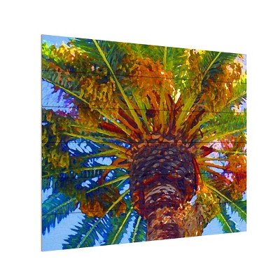 Trademark Fine Art -Amy Vangsgard 'Palm Tree Looking Up' Wood Slat Art