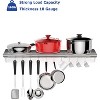 2 Pack Metal Kitchen Rack , 12" x 36" Stainless Steel Wall mount Shelf with 10 S Hooks for Hanging Pots, Pans, Cookware in Home and Restaurant - 3 of 4