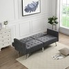 54.33'' Linen Convertible Split-Back Sofa Bed with Adjustable Recline and Stainless Steel Legs - 3 of 4