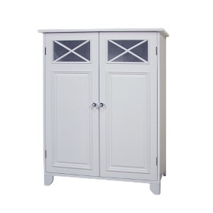 Dawson Two Doors Floor Cabinet White - Elegant Home Fashions: Traditional Style, Semi-Gloss Finish, Bath Organizer - 1 of 4