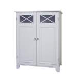 Dawson Two Doors Floor Cabinet White - Elegant Home Fashions