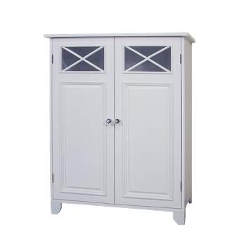 Dawson Two Doors Floor Cabinet White - Elegant Home Fashions