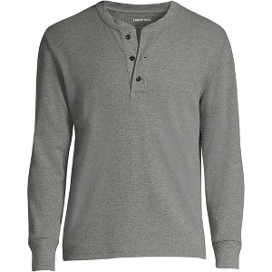 Lands' End Men's Long Sleeve Thermal Waffle Henley - 1 of 4