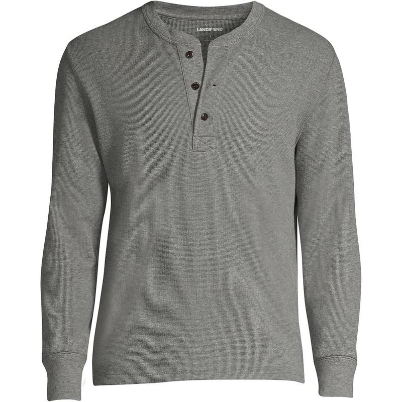 Lands' End Men's Long Sleeve Comfort-First Thermal Waffle Henley, 2 of 5