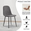 Kumasinova Set of 4 Modern Medieval Linen Fabric Dining Chair with Black Metal Legs, Anti-Slip Pads,Farmhouse Kitchen Chair, Upholstered Armless Chair - 3 of 4
