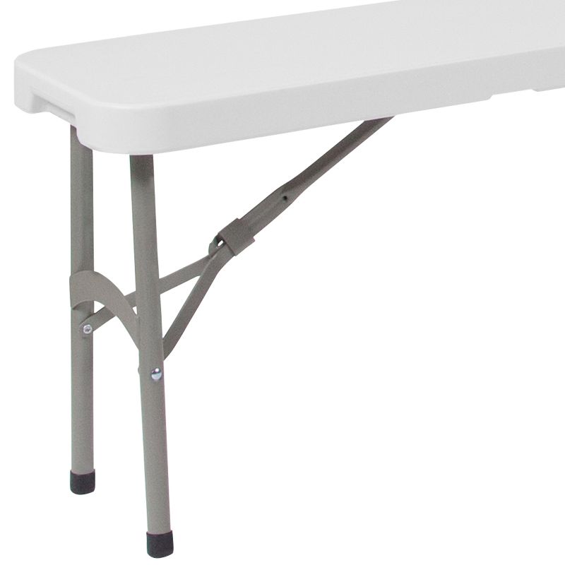 Flash Furniture 11''W x 72"L Bi-Fold Granite White Folding Bench with Carrying Handle, 4 of 7