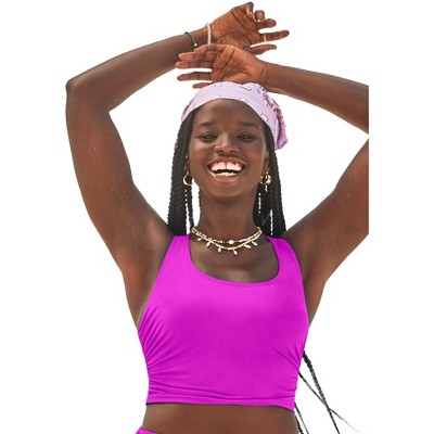 Swimsuits for All Women's Cropped Racerback Tankini Top (Plus Sizes Available)