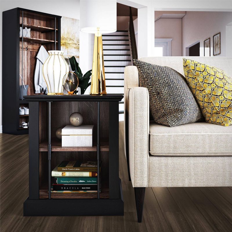 Hoffman Two Toned Rustic End Table with 2 Open Shelves Black and Walnut - Room &#38; Joy, 5 of 14