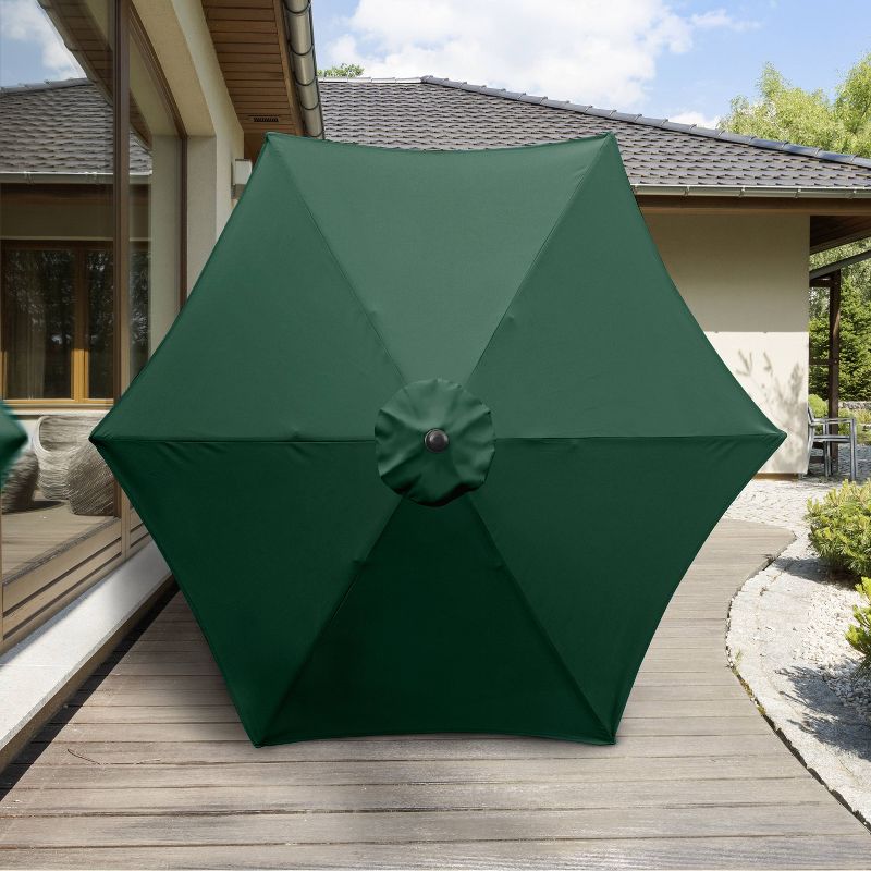 9&#39; x 9&#39; Steel Market Polyester Patio Umbrella with Crank Lift and Push-Button Tilt Hunter Green - Astella, 5 of 7