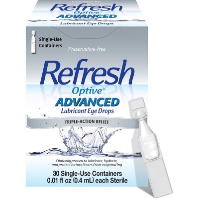 Refresh Optive Advanced Preservative Free Lubricant Eye Drops - 30ct