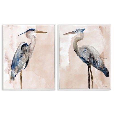 Stupell Industries Beautiful Heron Birds Standing Watercolor, 24" x 30"