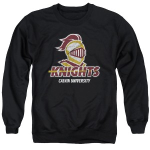 Calvin University Official Distressed Primary Logo Adult Crewneck Sweatshirt - 1 of 4