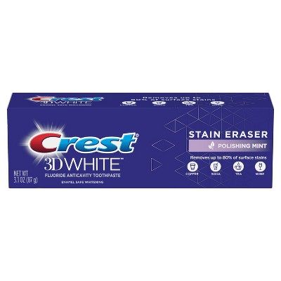 Crest 3D White Stain Eraser Polishing Mint Teeth Whitening Toothpaste - 3.1 oz