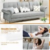 Couches for Living Room, 84 Inch Minimalist Comfy Teddy Velvet Sofa with 2 Removable Pillows, Curved Armrests, Side Pockets Included - 4 of 4