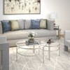 2 Piece Nested Metal & Glass Coffee Table in Satin Nickel and Gray - Henn&Hart - 4 of 4