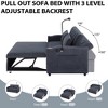 55.9" Bella Fabric Convertible Loveseat Sofa Bed with 3 USB Ports, Cup Holders, Side Pockets & 360° Swivel Phone Holder - 4 of 4
