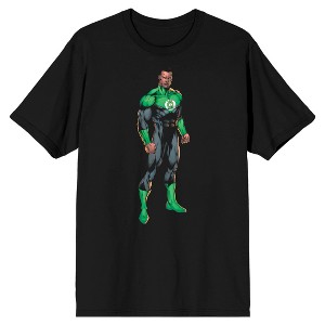 Justice League Green Lantern Superhero Men's Black T-Shirt - 1 of 2