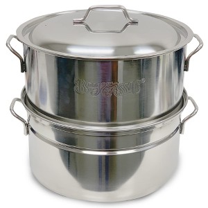 Bayou Classic 300-505 Stainless Oyster Steamer Features Heavy Welded Loop Handles Domed Vented Lid Perfect - 1 of 4