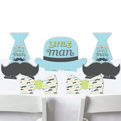 Big Dot of Happiness Dashing Little Man Mustache Party - Baby Shower or Birthday Party Centerpiece Table Decorations - Tabletop Standups - 7 Pieces
