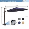 Crestlive Products 11.5FT Round Patio Offset Cantilever Umbrella Adjustable with 360°Rotation Pole Outdoor Umbrella - 3 of 4
