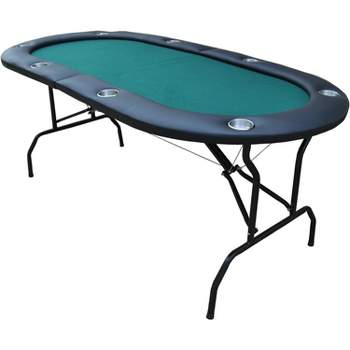 INO Design 73" Foldable Poker Table with Padded Rails Cup Holders Felt