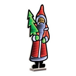 Illuminated Santa with Tree Acrylic Infinity Light Decor – 23.5in by Melrose - 1 of 3