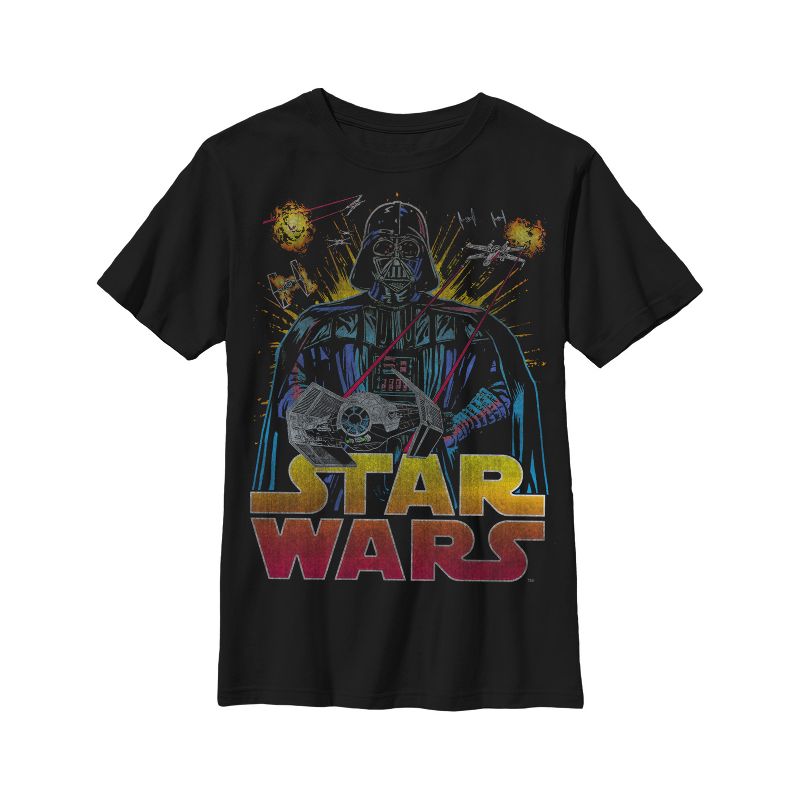 Boy's Star Wars Darth Vader Battle T-Shirt, 1 of 6
