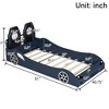Kumasinova Race Car-Shapeed Platform Bed for Boys & Girls,Faux Leather Upholstered Themed Floor Bed with LED Lights,Twin Size Slatted Kids Bed - 3 of 4