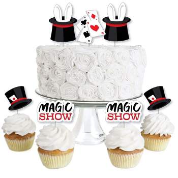 Big Dot of Happiness Ta-Da, Magic Show - Dessert Cupcake Toppers - Magical Birthday Party Clear Treat Picks - Set of 24