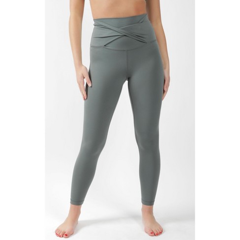yogalicious squat proof CrissCross High Waisted Legging in Gray Size S