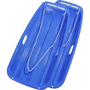 Slippery Racer Downhill Sprinter Flexible Kids Toddler Plastic Cold-Resistant Toboggan Snow Sled with Pull Rope and Handles -35 Inch- (2 Pack) - 1 of 4